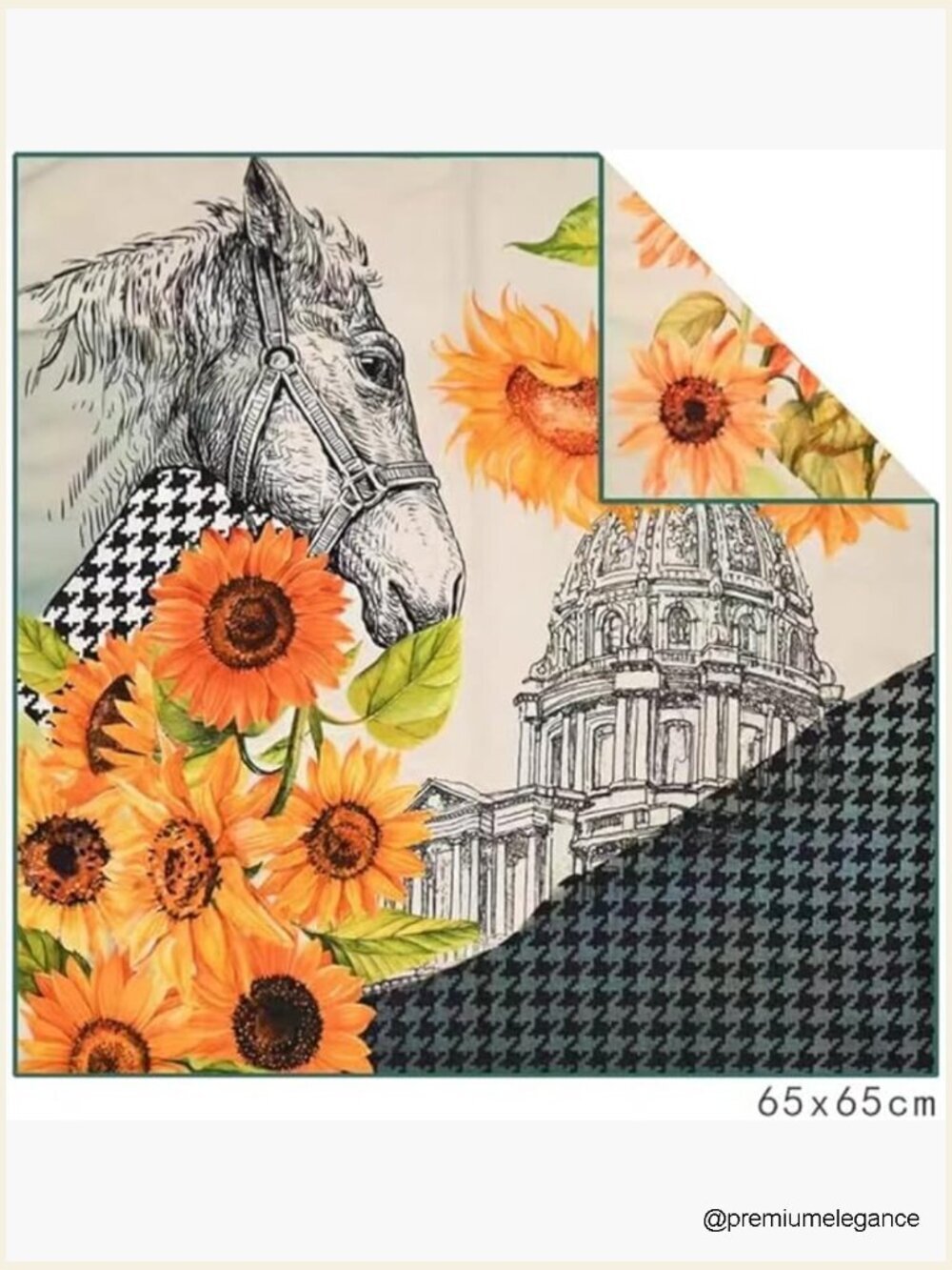 Luxury Silk Wool Blend Square Scarf 26" - Double Sided Printed Wrap
